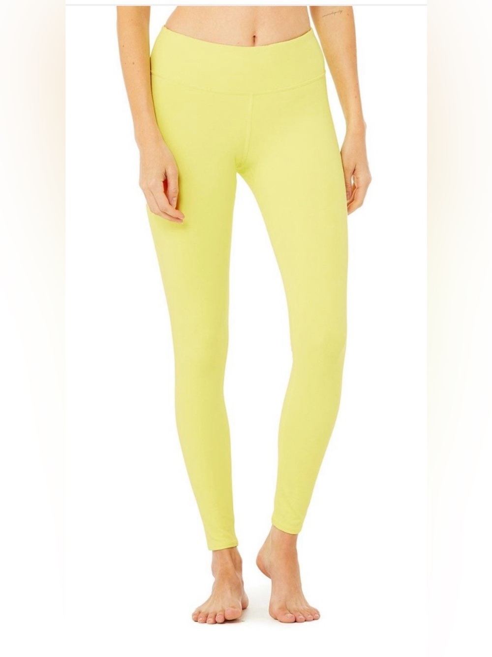 Alo Yoga Airbrush High Waist Leggings | Neon Shock Yellow | Size M